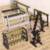 Estante para Mancuernas de Tres Niveles Cabeza Redonda Adhesivo Galvanoplastia Juego de Mancuernas Estante de Colocación Comercial Estudio de Enseñanza Privada Equipo de Fitness