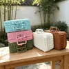 Caja de ratán vintage empaque de regalo de boda caja de ratán almacenamiento de Navidad bolso de mano de ratán caja de regalo de ratán