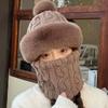 Chapéu de Pescador Imitação de Pelo de Vison High-End Fofo Estilo Feminino Circunferência da Cabeça Grande Chapéu de Pelúcia Quente de Inverno Chapéu de Puxar