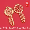 Llavero con la Bendición del Oficial Celestial, Moneda del Espíritu de la Montaña Cinabrio y Colgante de los Ocho Trigramas con Pedrería, Decoración de Colgante para Llave de Coche del Espíritu de la Montaña