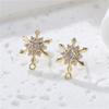 Brincos de estrela do mar com laço estilo ins Zhongxing, banhados a ouro 14K, com zircônia microincrustada, brincos DIY para atacado
