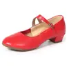 Zapatos de square dance para mujer, suela suave con suela de piel de vaca, zapatos de baile de tacón medio para actuación, zapatos de baile para madres, zapatos de baile latino para adultos y niños