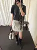 Han Xun: Básicos de Estilo Clásico - Camiseta de Manga Corta con Cuello Redondo, Suave, Cepillada y Cómoda para Mujer, Nueva Colección Otoño 2026, 27609