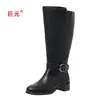 Juyuan 2026 Novas Botas Femininas Plus Size para Comércio Exterior WISH Amazon Europeu Americano Feminino com Zíper Lateral de Meia-Bota de Couro