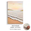 Pintura al óleo abstracta pintada a mano para decoración de fondo de sofá en sala de estar, pintura texturizada de amanecer en la costa, arte de pared decorativo para mesita de noche