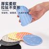 Posavasos redondo de silicona para manchas, aislamiento, goma blanda, patrón vertical, juego de alfombrillas para tazas de té, se puede equipar con estante de caja de almacenamiento para posavasos
