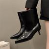 Elegantes Botas Altas hasta la Rodilla con Tacón Bajo y Punta Fina para Mujeres Petites, de Caña Ancha, para Pantorrilla Grande, Estilo Western con Tacón Grueso para Principios de Otoño