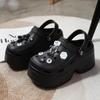 Sandalias de verano para mujer con plataforma y tacón alto de 9 cm, suela gruesa y suela gruesa, sin cordones, para playa