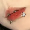 Mariposa de Dos Tonos con Goteo de Aceite y Tachuelas de Diamante Labret de Acero Inoxidable Joyería para Labios Stud de Hélix de Oreja Stud de Hueso de Oreja Diente Interno Nueva Joyería para Piercings