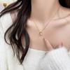 Colar Romboide Artesanal CNC Dourado V Corrente de Clavícula Diamante Gelo Água COCO Lua Colar com Pingente Lua Estrela Casa Xiao Xiang