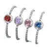 Otoño e Invierno Nuevo Joyería Huabi Retro Europeo y Americano Piedra de Color Artificial Corindón Espinela Pulsera Piedra Principal para Mujer 10mm