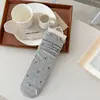 Meias de Bolinhas Estilo Japonês para Mulheres, Meias Finas de Malha Absorventes de Suor para Primavera e Verão, Meias Arrastão com Borda de Bolhas Sem Costura, Meias de Renda