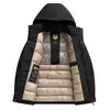 2026 Invierno Nuevo Chaqueta Abrigo de Algodón Gruesa Cálida con Capucha para Hombre Ropa Casual de Algodón para Padres de Mediana Edad y Mayores