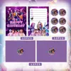 Autocolantes para Cartão de Convite de Festa de Aniversário Estilo Grupo de Meninas Cartoon Caçador de Demônios Anime Mais Vendido Feito à Mão