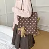 Bolso tote retro de ante con lunares para mujer, nuevo estilo 2026, bolso de hombro versátil, bolso para el día a día