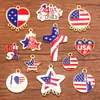 12 Tipos de Joias de Liga DIY Pingentes Esmaltados Dourados Kc Dia da Independência Americana Pingentes Redondos em Formato de Coração Estrela de Cinco Pontas