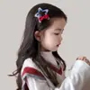 Nueva Pinza para el Cabello Diadema Banda para el Cabello Anillo de Intestino Banda de Goma de Estrella con Lazo a Cuadros para Niños