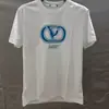 100% algodão, com estampa de letras Vano transfronteiriça, modelagem solta, gola redonda, manga curta, unissex, estilo verão, por Warren Tian N