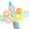 Tarjeta de Estrella de Cuatro Puntas Acrílica 16 Chapado UV Agujero Recto Cuentas Sueltas Cadena para Teléfono Móvil DIY Llavero Cadena para Bolso Accesorios de Joyería