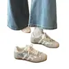 Zapatillas de entrenamiento alemanas estilo ballet de suela gruesa en color plata para mujer, zapatillas deportivas casuales nuevas de otoño-verano, zapatillas Forrest Gump, zapatillas blancas