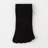 Calcetines de Cinco Dedos para Mujer, Transpirables y Absorbentes del Sudor, Calcetines Cortos Finos de Verano, Calcetines de Dedos Separados, Color Sólido, Algodón Puro, Simples y Versátiles, Sin Olor