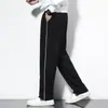 Pantalones de uniforme escolar con una raya, dos rayas o tres rayas, en azul oscuro, adecuados para primavera, otoño y verano, tela delgada, para estudiantes de primaria, secundaria y preparatoria