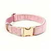 Directo de fábrica, en stock, juego de collar y correa de terciopelo para mascotas transfronterizo para perros y gatos pequeños y medianos, personalizable con logo