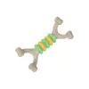 Brinquedo de Mastigar para Cachorro Formato de Osso Plástico Durável Brinquedo para Dentição com Anéis Rotatórios de Limpeza Dental Brinquedo Interativo para Mastigar para Cães Pequenos e Médios Limpeza dos Dentes e Alívio do Tédio Cinza