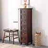 Gabinete Lateral Ultradelgado, Gabinete de Almacenamiento Estilo Cajón Retro, Gabinete de Almacenamiento Tipo Cajón Multicapa, Gabinete de Almacenamiento Pequeño de Madera Maciza