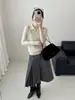 Fábrica de Suéteres Dalang Yuantou Suéter Falso de Duas Peças Gola Polo Tricô Trançado Feminino Outono Inverno Manga Longa Top Atacado Personalização