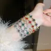 Pulsera Redonda con Hebilla de Flor Incrustada de Diamantes Estilo Coreano, Lujo Ligero, Sensación de Alta Gama, Moderna, Exquisita, Joyería Versátil para Mujeres