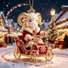 2027 Ano do Carneiro Acrílico Pingente de Carro Fofo Cordeiro do Zodíaco Ornamento Pendurado no Interior do Carro Pingente de Decoração para Festival de Natal