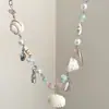 Collar de Estrella de Mar Azul Claro con Cuentas Estilo Resort Costero Colgante Concha Cadena para Clavícula Verano Nuevo Accesorios de Cadena para el Cuello de Mujer