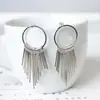 E816 Brincos Modernos Novos para Mulheres Estilo Coreano Franja Simples Longo Vintage Geométricos Exagerados