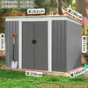 Cobertizo de herramientas para exteriores, Patio jardín, Cuarto de almacenamiento simple para patio, Cobertizo de utilidad metálico móvil