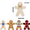 Decoración de madera en blanco sin terminar con forma de hombre de jengibre con cuerda perforada para adornos colgantes navideños, etiqueta de regalo DIY