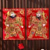 2026 Pegamento Completo Dios de la Puerta Pegatina para Puerta Tela Afelpada Zhang Fei Guan Yu Dios Guardián Decoración de Puerta para Festival de Primavera Año Nuevo con Adhesivo