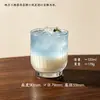 Caneca de Café Latte Coreana de Nicho para Venda no Atacado com Listras Verticais, Copo de Vidro para Restaurante, Copo Tendência para Bebidas, Milkshake