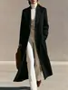 Moda Femenina Transfronteriza 2026 Abrigo Extra Largo Europeo y Americano con Abertura Trasera, Abrigo de Lana, Gabardina Elegante, Sitio Web Independiente