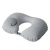 Almohada inflable en forma de U con flocado, presión automática de TPU, almohada de viaje de seda de leche, almohada inflable de viaje, sanbao de viaje, primera generación de pelo