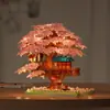 Jihui JIHUI Art High M2108 Casa del Árbol de Flor de Cerezo Bloques de Construcción Juguetes Educativos Ensamblables Niños Niños Niñas Transfronterizo