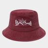 Sombrero de Cubeta Bordado con Patrón de Paisaje de Montaña Retro Estilo Americano para Exterior, Selva, Deportes, Montañismo, Sol, Sombrero de Pescador