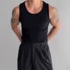 Chaleco Americano de Hilo de Seda de Hielo con Textura Transfronterizo para Hombre, Ajustado, Elástico, sin Mangas, Camiseta para Hombre con Costuras, Ropa Exterior, Top Deportivo