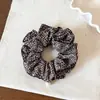 Goma para el pelo de doble capa con estampado de leopardo estilo coreano, nuevo modelo de principios de otoño, scrunchie de perlas de alta gama, elegante goma para coleta baja