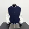 Chamarra de béisbol estilo americano con patchwork de bloques de color, unisex, adecuada para primavera y otoño, moderna y versátil, corte holgado, perfecta para parejas y una opción deportiva de abrigo