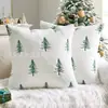 Fronha de Natal mais vendida transfronteiriça, fronha bordada com árvore de Natal, capa de almofada de pelo sintético de coelho, para decoração de sala de estar e quarto