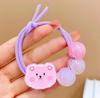 Cuerda para el cabello para niños, adorables animalitos, banda de goma elástica de alta elasticidad, coleta para bebé, tocado de flores con bola de dibujos animados