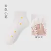 Meias Femininas de Seda de Vidro de Verão, Meias Transparentes Respiráveis de Seda de Gelo Meia-Perna, Jacquard de Margarida Pequena Estilo Doce Japonês Meias com Solado de Algodão Atacado