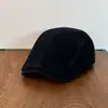 Gorra de gamuza estilo británico para primavera y otoño, hace que la cara se vea más pequeña, versátil para parejas, gorra de boina reversible