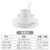 Mesa para olla caliente de melamina juego de vajilla de cuatro piezas tazón de plástico blanco plato taza traje de vajilla imitación porcelana restaurante restaurante comercial